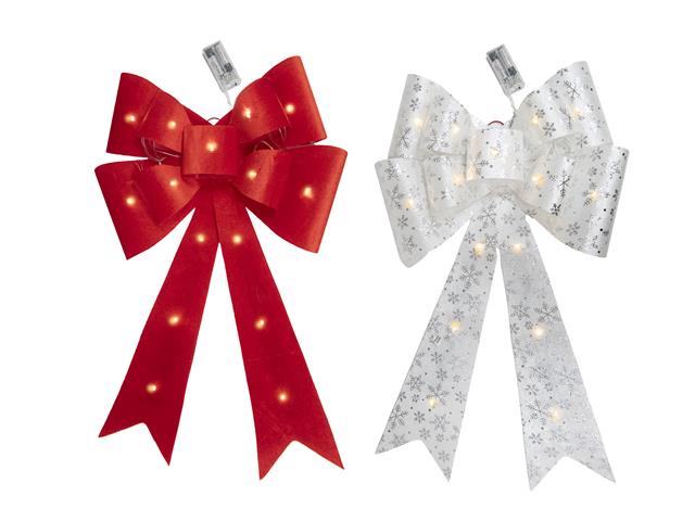 LED VELVET BOW WALL HANGER (16" X 25") (ASSTD)